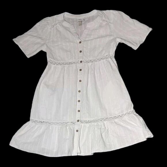 Knox Rose Tops - Knox Rose Button Up Sundress Womens Size Small White Lace Cottagecore Boho...